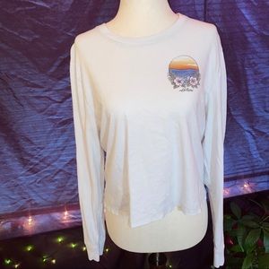 White long sleeve crop top